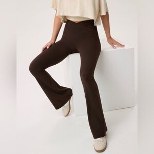 OFFLINE By Aerie Real Me High Waisted Crossover Flare Legging in Deep Earth - XL